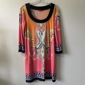 Tiana B. Dress Women's size 6 Colorful Knee Length Polyester Stretch Paisley